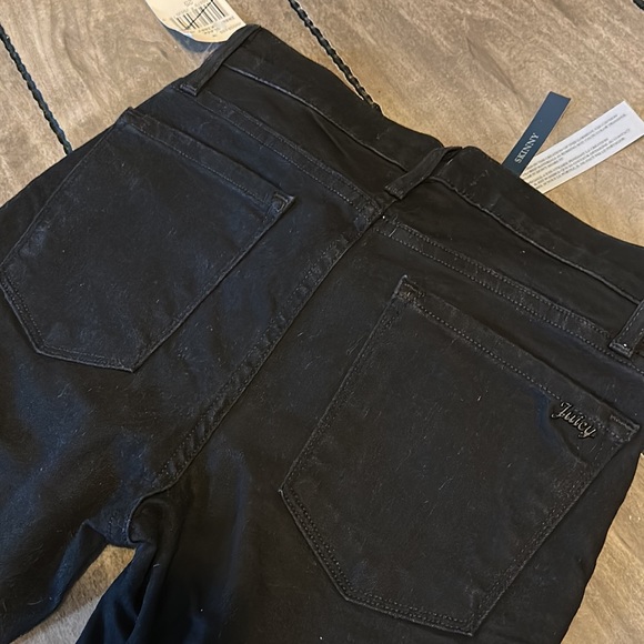 Juicy Couture- NEW with Tags- Black Denim Jeans with Faux Leather accents - Picture 5 of 5